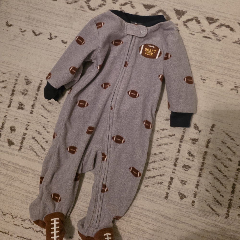 Carters Fleece Football Footies 3 Months